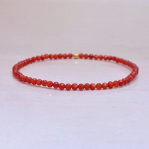 Natur Orange Karneol facettierte runde Edelstein Perlen 6-8 Zoll Armband Gesc... - Bild 1 von 12