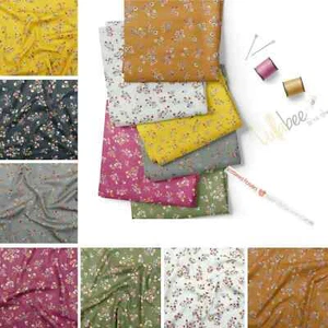 Scattered Flowers Floral Digital Print 100% Cotton Poplin Fabric Dress Material - Picture 1 of 19