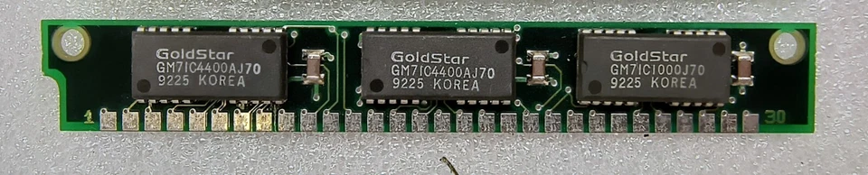 Goldstar 1MB GM71C4400AJ70 70ns 32-Pin SIMM 3-Chip Ram Module - Image 1 of 1