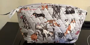 DOG SHOW Vera Bradley Quilted Medium Grand Travel Cosmetic Bag NWOT - Picture 1 of 10