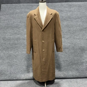 Vintage Saks Fifth Avenue Cashmere Coat Mens 42 Camel Italy Colombo Overcoat - Picture 1 of 18