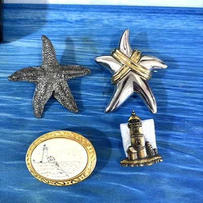 Lote Mixto De 4 Faros Náuticos Estrella Pez Vintage Firmados Foto 1 de 4