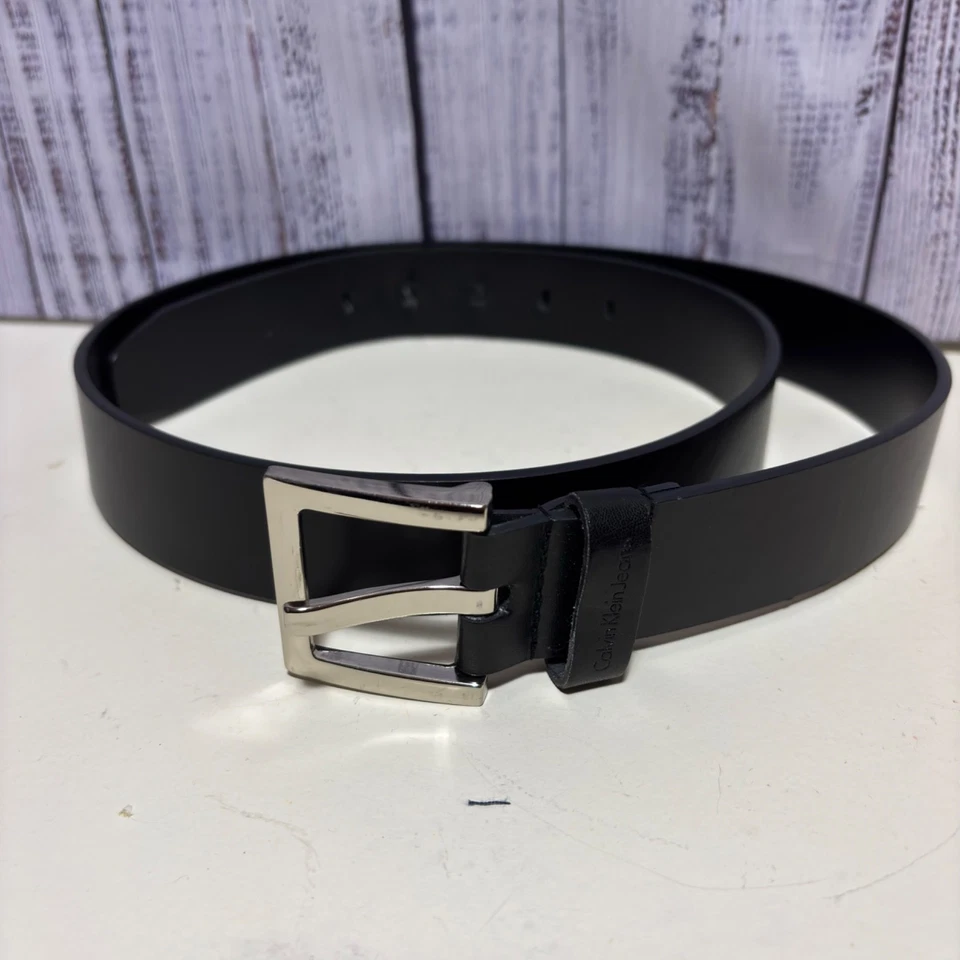 Jeans Calvin Klein Medianos Negro Hebilla de Cinturón 413013 Cuero Sintético Foto 1 de 4