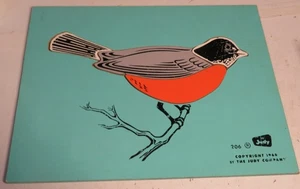 Vintage Judy Company 206 Wooden Puzzle Toy ROBIN 1966 4 Pc Wood Tray Complete - Picture 1 of 5