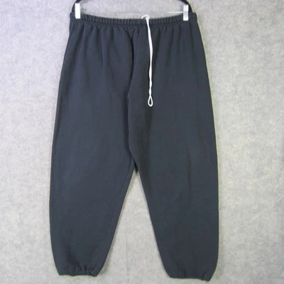 Jerzees Pants Mens Large Black Sweatpants Joggers Drawstring Pockets Elastic Hem - Image 1 of 4