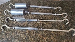 Chrome Camper Turnbuckles For Truck Camper VINTAGE Tie-Downs Camper Shell GUC - Foto 1 di 12