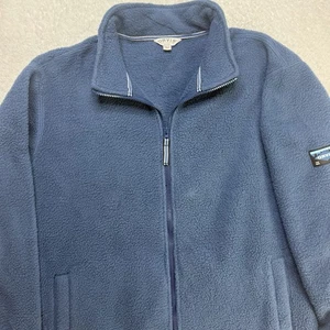 Giacca Orvis uomo XL blu pile outdoor gear manica lunga full zip jacket - Foto 1 di 14