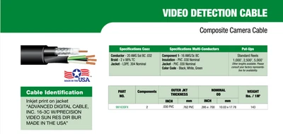 Cable de detección de video ADC 99163SFX - Nuevo - 4.950 pies en dos carretes de madera originales Foto 1 de 3
