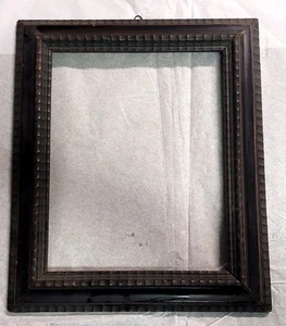 Antique Cadre en Bois Noirci Guilloché Fine 800 Style Renaissance De - Imagen 1 de 7