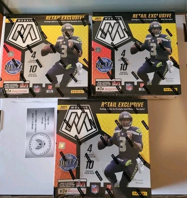 2021 Panini Mosaic Football 3 Mega Box Lot - Camo Red - Image 1 of 4