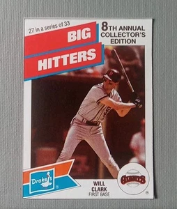 1988 Drake's Big Hitters Will Clark #27 Hand Cut A1 - Picture 1 of 2