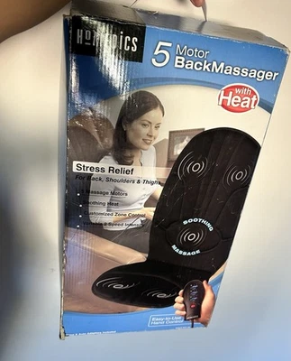 Massageador traseiro motor HOMEDICS 5 com calor | Modelo BKP100 preto alivia dores nas costas - Imagem 1 de 4