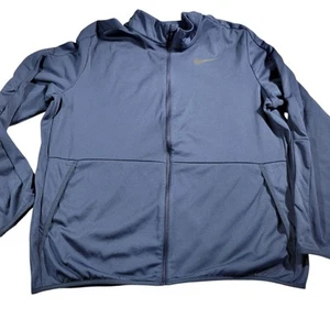 Nike Jacket Mens XL Blue Full Zip Track Fleece Swoosh  - Picture 1 of 6