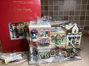 St. Nicholas Square  Christmas Village-  GAZETTE, CAFE  & WINTER’S BAKERY-w/cord - Picture 1 of 9