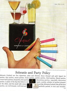 Original 1963 Werbung für SOBRANIE "COCKTAIL" Zigaretten Vintage Tabak Print Ad - Bild 1 von 2