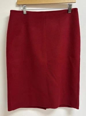 Falda lápiz Talbots talla 8 roja mezcla lana cremallera trasera hasta la rodilla carrera clásica Foto 1 de 4