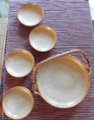 Keramik-Schalen-Set 5-teilig beige 60er Jahre von Helge Pfaff für Bückeburg - Bild 1 von 4