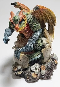 Vintage IMAGINARIUM Galleries ~ Sparkle Orange Wings Hatchling Dragon Figure 3.25" T - Bild 1 von 12
