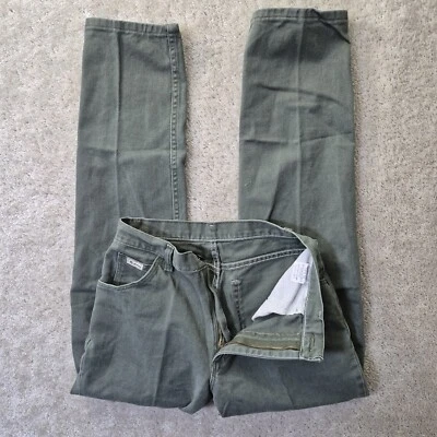 VTG Wrangler Jeans Womens 27/31 Green Straight Mom Workwear Heavy Cotton USA 90s - Image 1 of 4