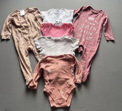 Confezione Vestiti Neonato Bambina 6-9 Mesi Completo Bambini Body Lungo Corto x 6 - Immagine 1 di 4