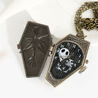 Retro Gothic Pocket Watch Jack Skellington Skull Skeleton Case Gift for Men Kids