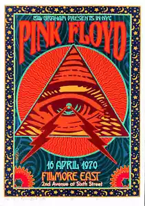 Pink Floyd Poster Historic Fillmore East Honorific New Hand-Signed David Byrd - Picture 1 of 8