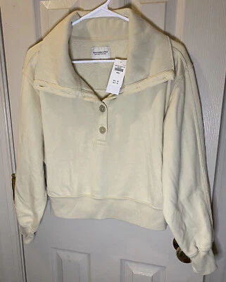 Sudadera Abercrombie & Finch Soft Colección A&F Amarillo Pálido Pequeña Nueva con Etiquetas Foto 1 de 2