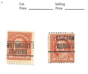 # 516, 30 cent orange red, precancels, 1918, both for one price - Picture 1 of 2