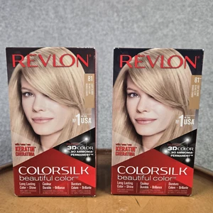 LOT OF 2 / REVLON Colorsilk Permanent Haircolor 81 Light Blonde 3D Gel  NIB - Picture 1 of 12