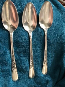 3 Rogers Silberauflage Servierlöffel Esslöffel Art Deco 1941 Lady Anne Priscilla - Bild 1 von 4