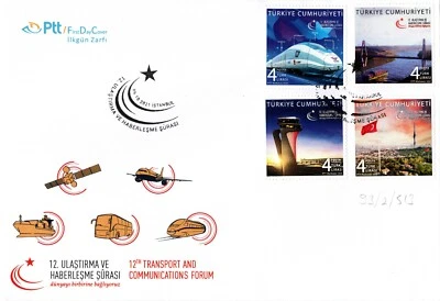 TURKEY 2021 FIRST DAY COVER 12TH TRANSPORT AND COMMUNICATIONS FORUM VERY NICE - Image 1 of 4