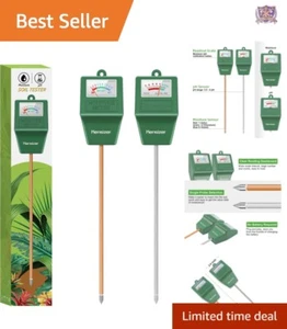 Battery-Free Soil Tester with Clear LCD for Accurate Moisture and pH Readings - Picture 1 of 9