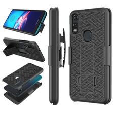 For Motorola Moto E6 / E 2020 HOLSTER BELT CLIP COMBO CASE COVER WITH KICKSTAND
