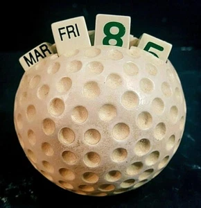 GOLF BALL SHAPED VINTAGE DESK CALENDAR, Must See! - Picture 1 of 3