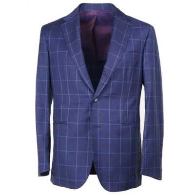 Stile Latino Napoli Slim-Fit Blue Check Super 150s Wool Suit 44R (Eu 54) NWT - Image 1 of 4