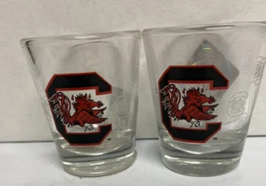 South Carolina Gamecocks 2oz. Clear Etched Shot Glass ( set of two ) C - Picture 1 of 3