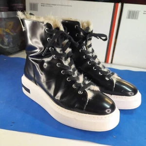 Calvin Klein Travis Faux Fur Lined Boots Size Black 5.5 - Picture 1 of 18