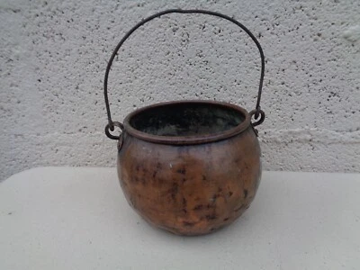 Ancien Chaudron En Cuivre - Photo 1/4