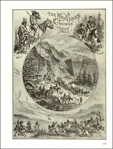 1975 Vintage Print Nez Perce Idaho Campaign Army American Native Wild West War - Picture 1 of 3