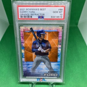 2021 Bowman's Best Harry Ford Orange Refractor #88 Prospect #/25 PSA 10 *POP 3*