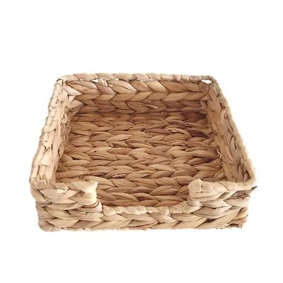 Woven Basket Storage Bowl Square Napkin Holder Handcrafted Tray Snack Storage - Image 1 of 4