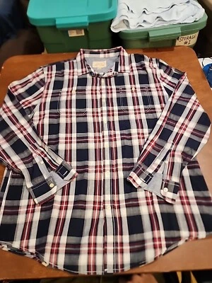 Just A Cheap Shirt JACHS Thick Men's XXL Red/Blue Plaid Button Down EUC. GB16 - Image 1 of 4
