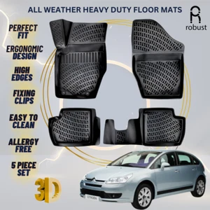 Floor Mats Liners For Citroen C4 2004-2010 All Weather Heavy Duty 3D Car Rugs - Picture 1 of 9