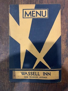 Waddell Inn Wabash Ave TERRE HAUTE Indiana IN Menu Vintage from the Early 1900s - Picture 1 of 3