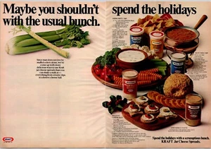 PRINT AD 1981 Kraft Jar Cheese Spreads Christmas Holidays 2 Pages - Picture 1 of 3