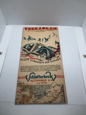 MAPA DE SUIZA 1930’s-40’s Kummerly And Frey Berne “autokarte Der Schweiz” Foto 1 de 4