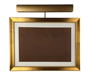 Gold Gilt Wood Picture Frame 31 x 22.5" with Attached 3-Bulb Light - Picture 1 of 6