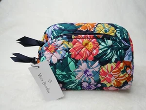 Vera Bradley Medium Cosmetic Makeup Organizer Bag Happy Blooms travel floral NEW - Picture 1 of 10