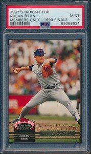 1993 STADIUM CLUB BASEBALL NNO NOLAN RYAN MEMBERS ONLY 1993 FINALE PSA 9 MINT
