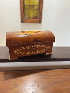 Vintage Deichert Ballerina Musical Box Germany Inlaid Wood Plays Schumann Träum - Picture 1 of 13